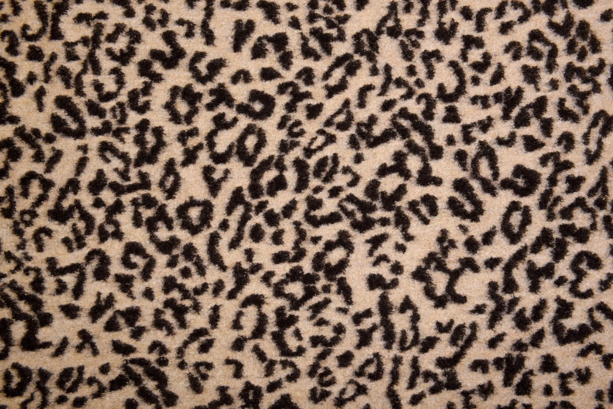 100% Boiled Wool Jacquard Leopard Print Fabric / Premium Designer Made