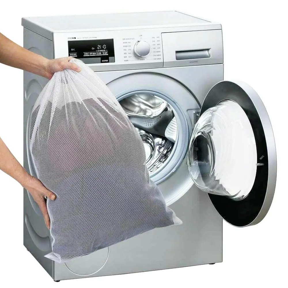 2PK Large Mesh Laundry Bags Drawstring 24"x32" Heavy Duty Delicate Bra Lingerie