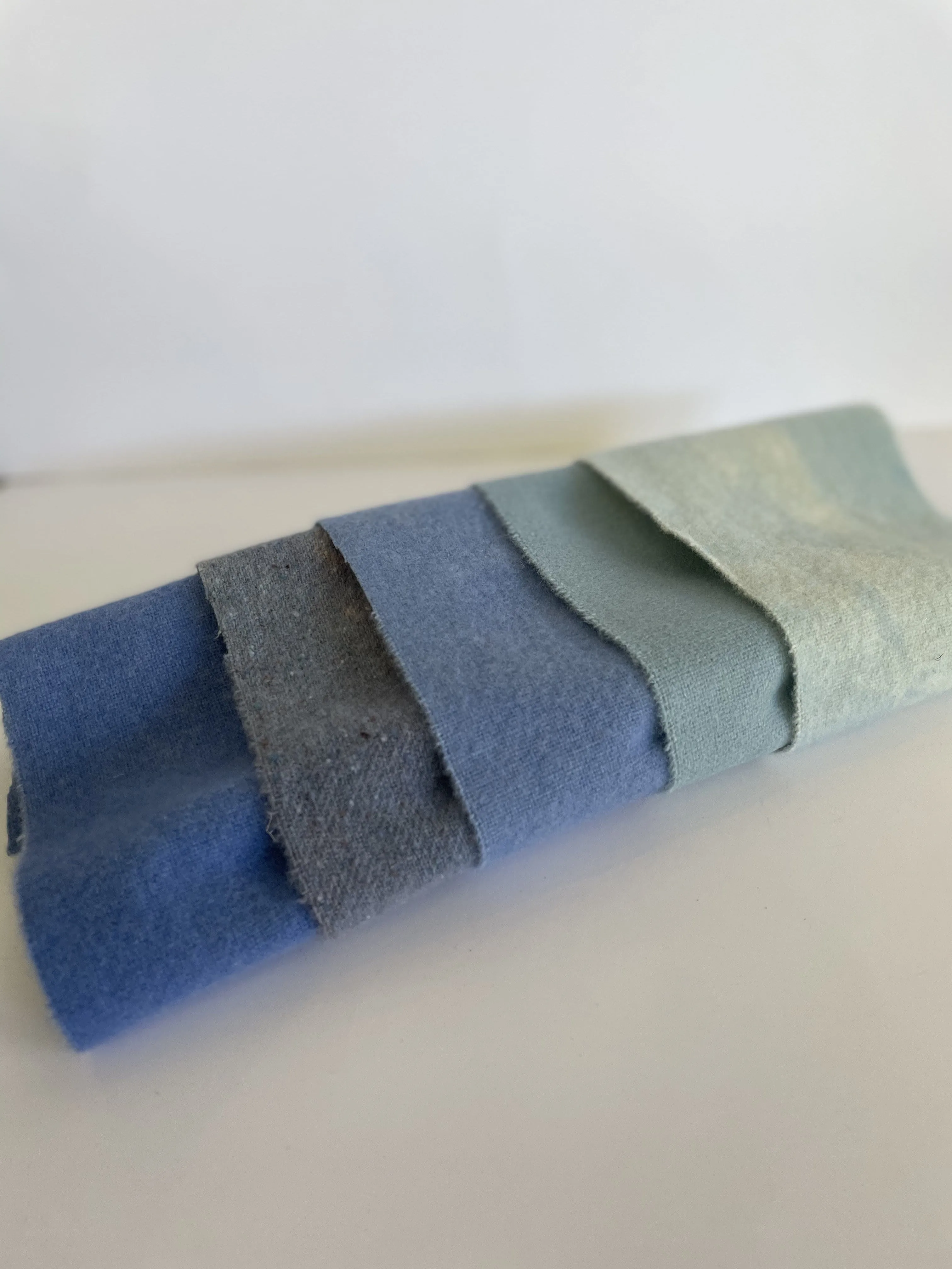 $3 Hand-Dyed Wool Swatch - Shades of Light Blue