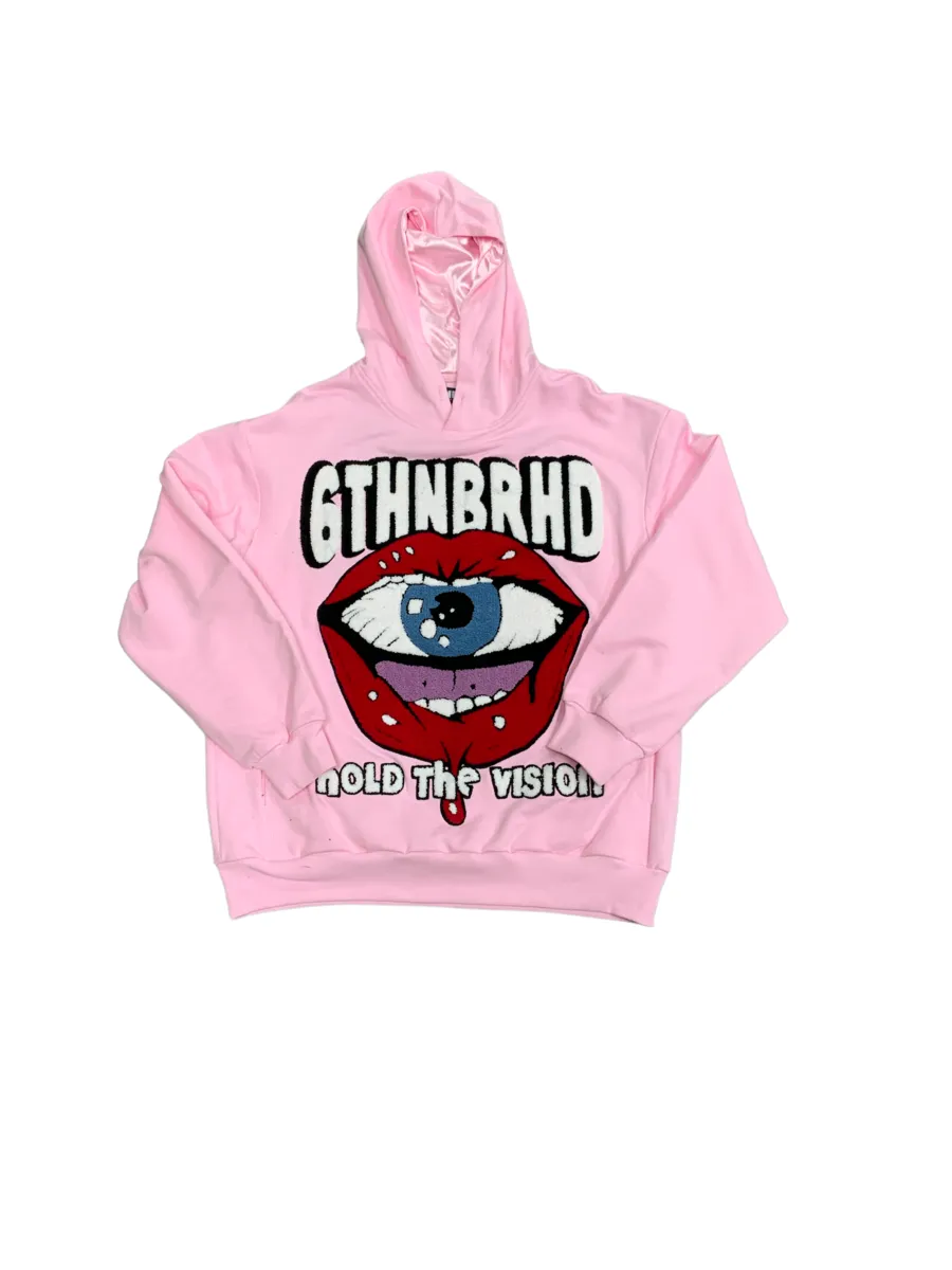6TH BRAND - BROKEN RULES" HOODIE - PINK