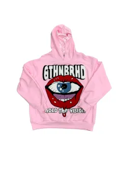 6TH BRAND - BROKEN RULES" HOODIE - PINK