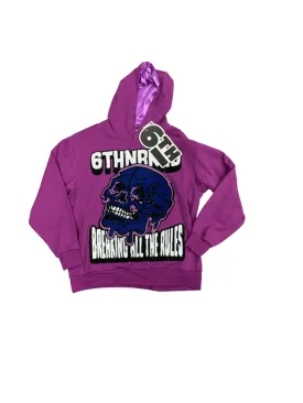6TH BRAND - BROKEN RULES" HOODIE - PURPLE