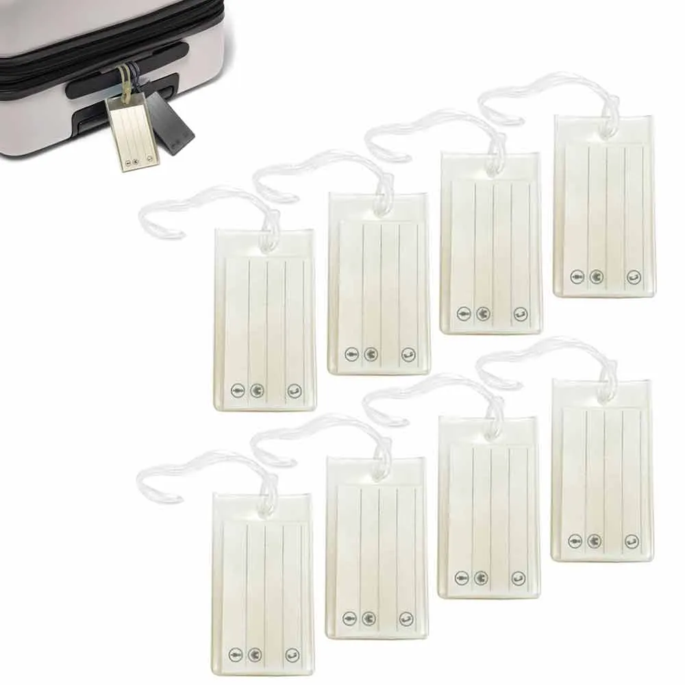 8 PC Flexible Luggage Tags Jelly Silicone Suitcases Travel ID Card Label Baggage