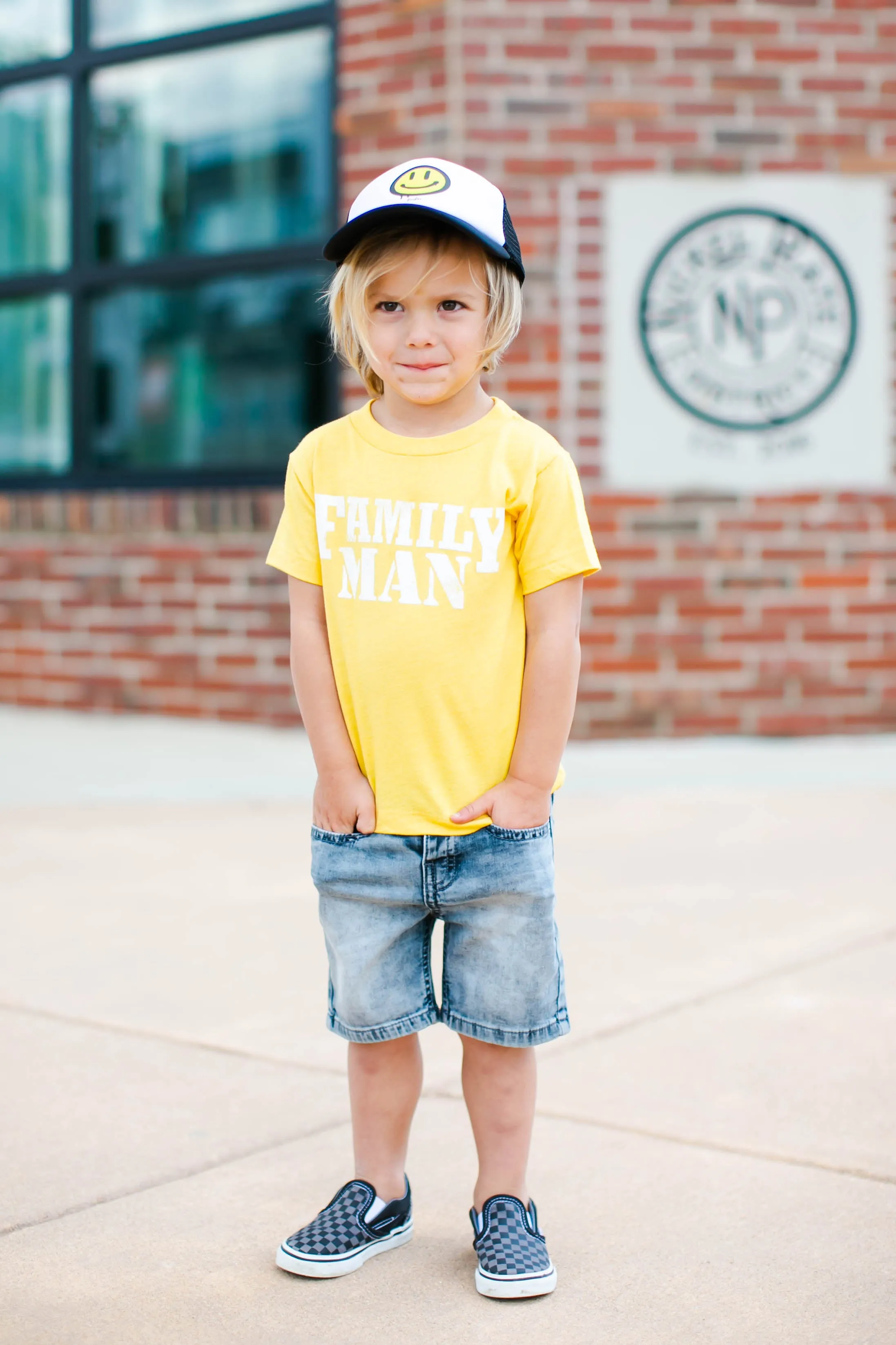 Bubu - Baby/Toddler/Kids Trucker Hats - Smile in Black/White