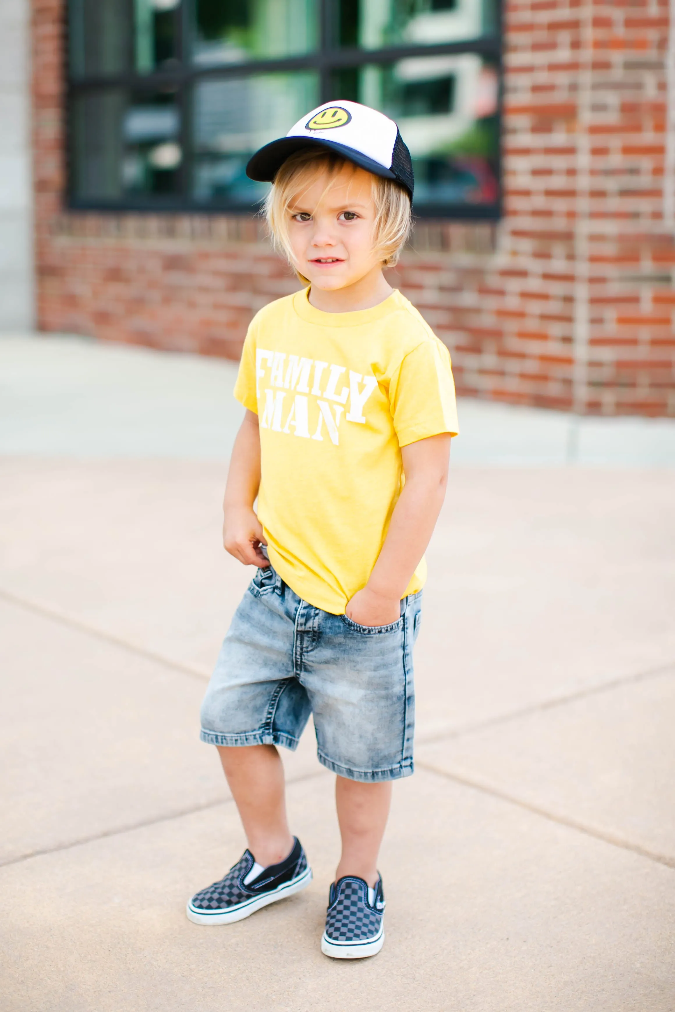 Bubu - Baby/Toddler/Kids Trucker Hats - Smile in Black/White