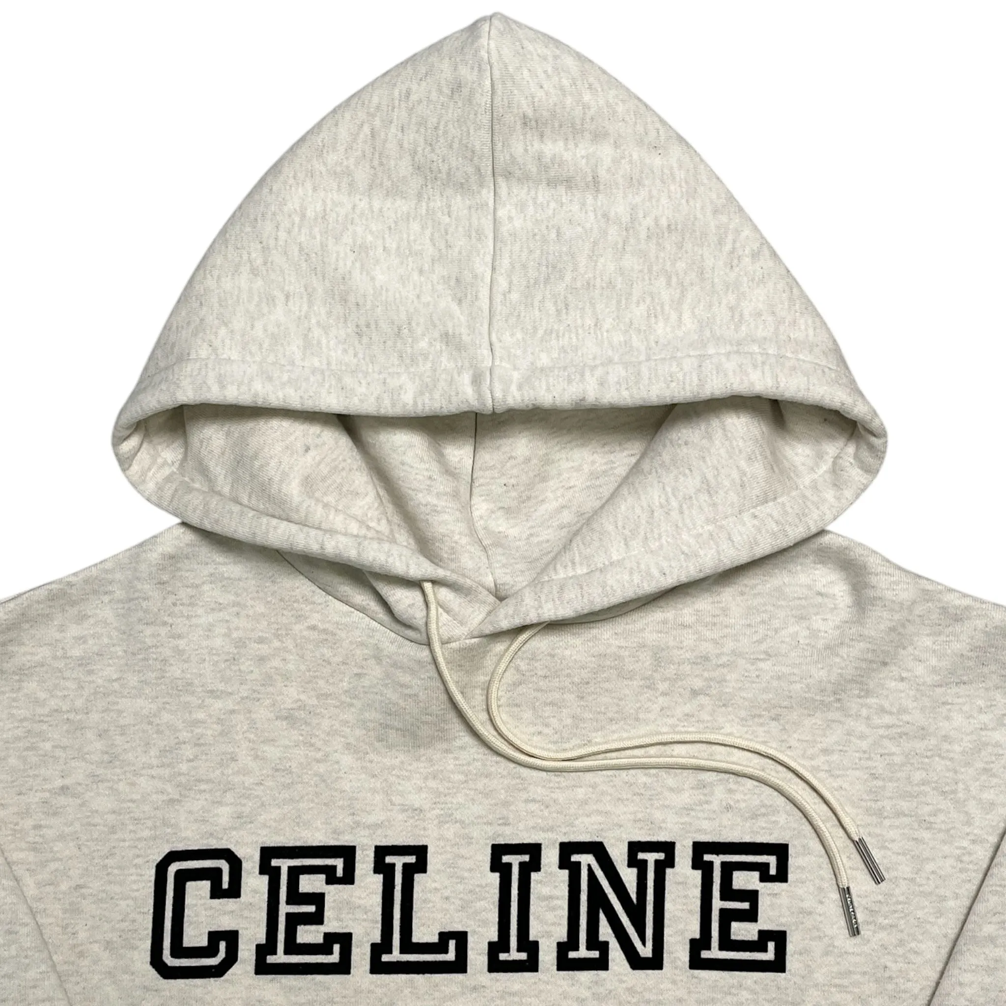 Celine Loose Logo Hooded Sweatshirt Beige Black