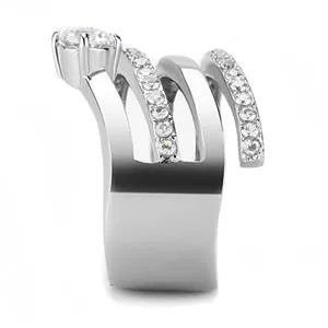 CJE3254 Wholesale Women's Stainless Steel Clear AAA Grade CZ Fashion Ring