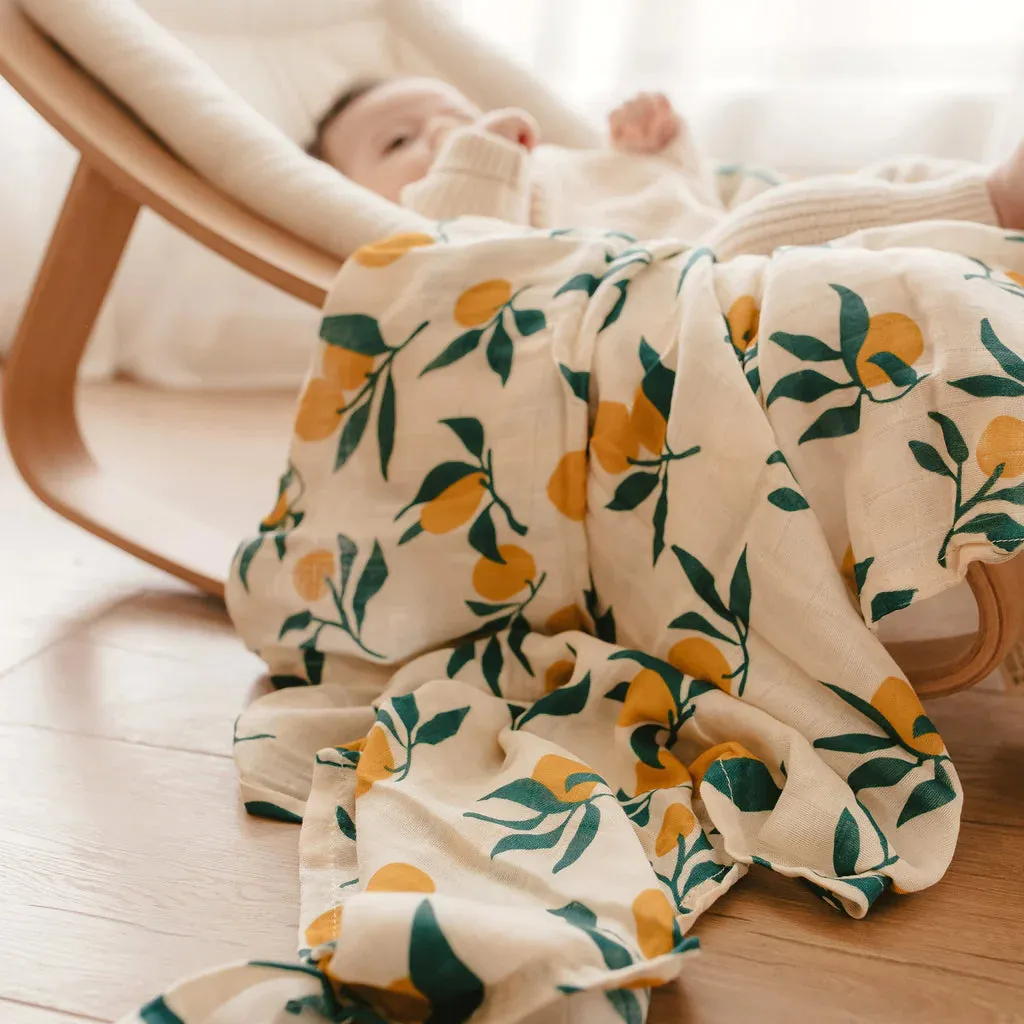 Fox & Fallow Organic Muslin Wrap - Lemons