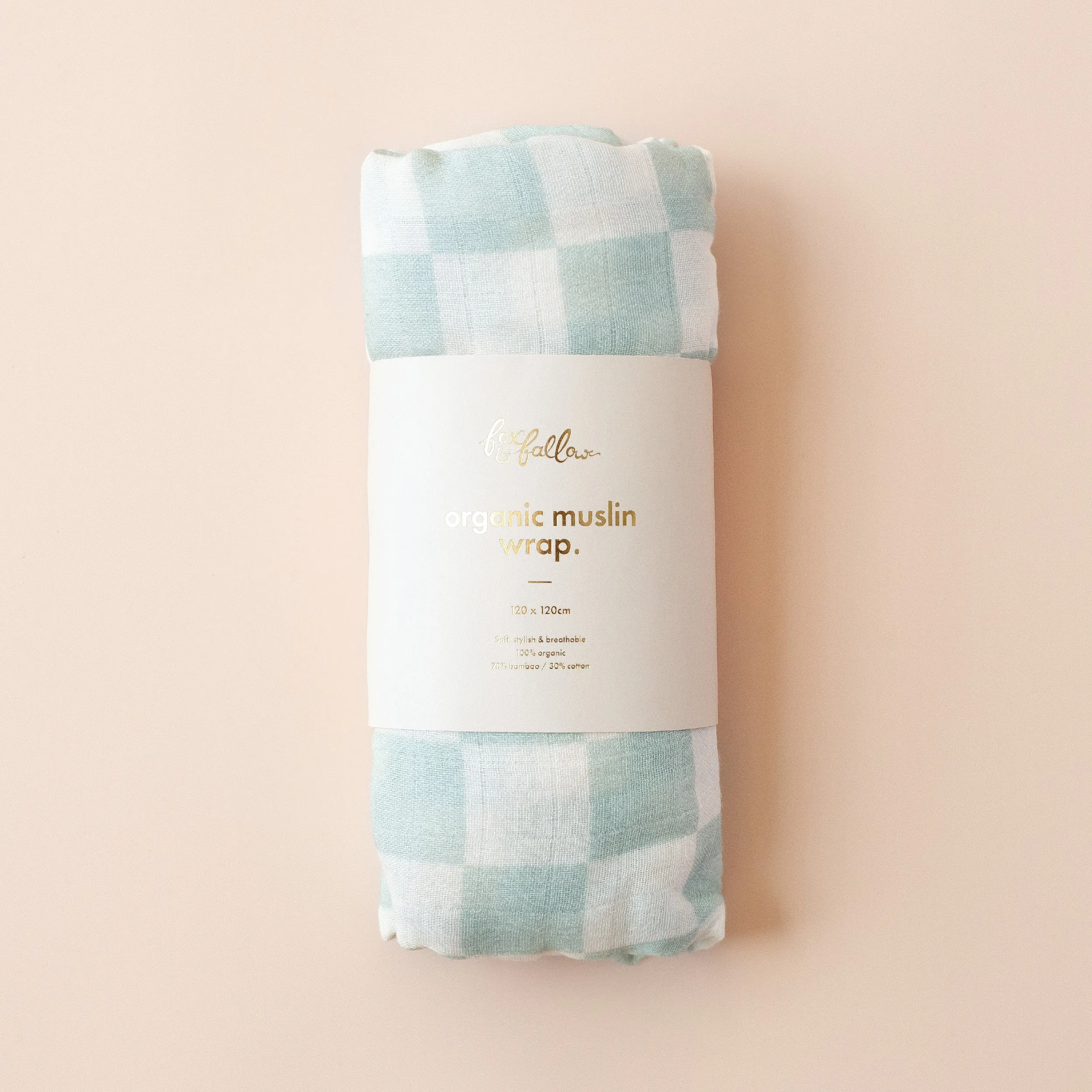 Fox & Fallow Organic Muslin Wrap - Sage Check