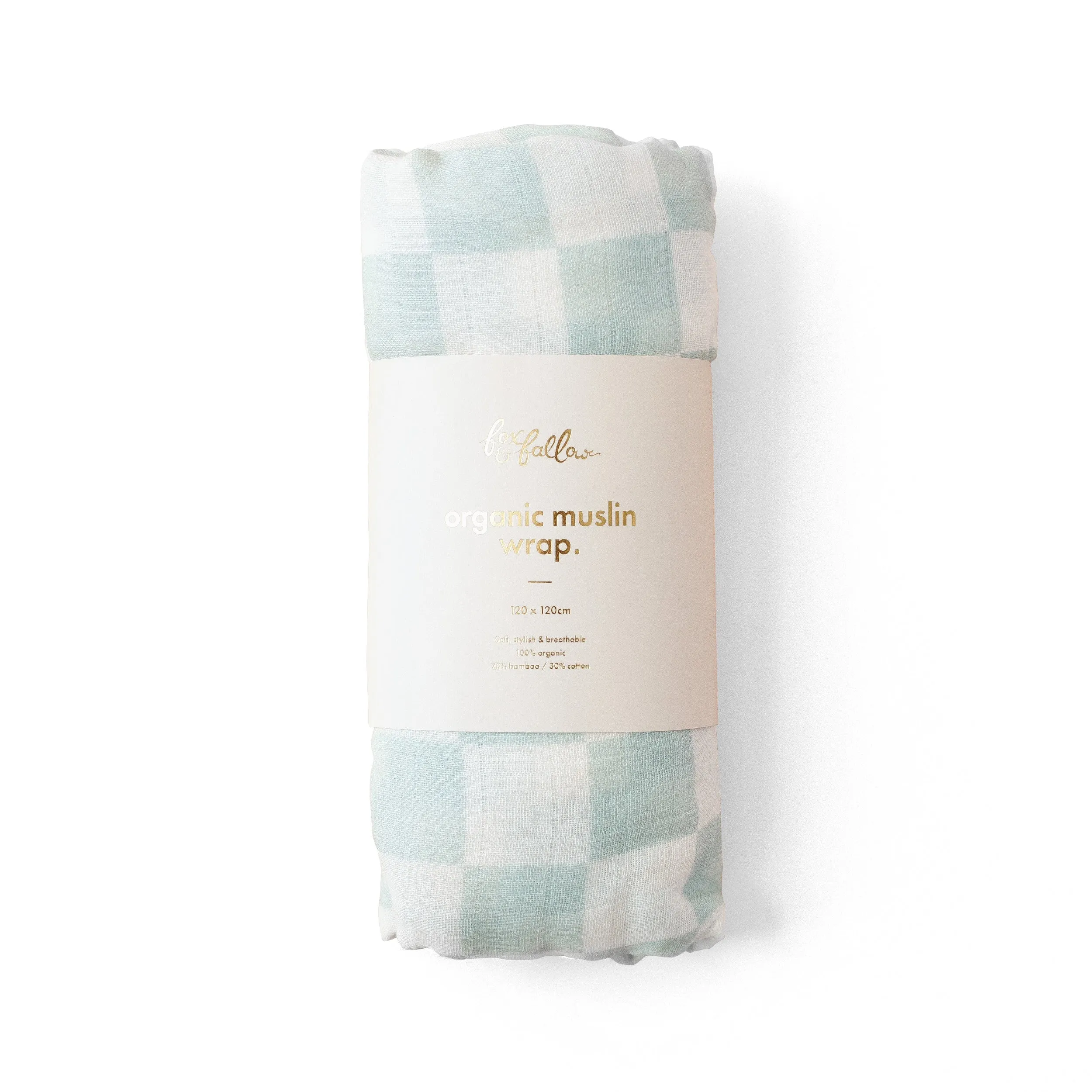 Fox & Fallow Organic Muslin Wrap - Sage Check