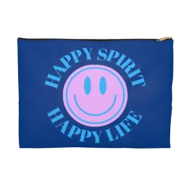 Happy Spirit Happy Life Accessory Pouch, Y2K Pouch, Vsco Girl Make Up Bag, Tumblr Smile Bag, Purple Case, Pencil Case, Travel Case, School