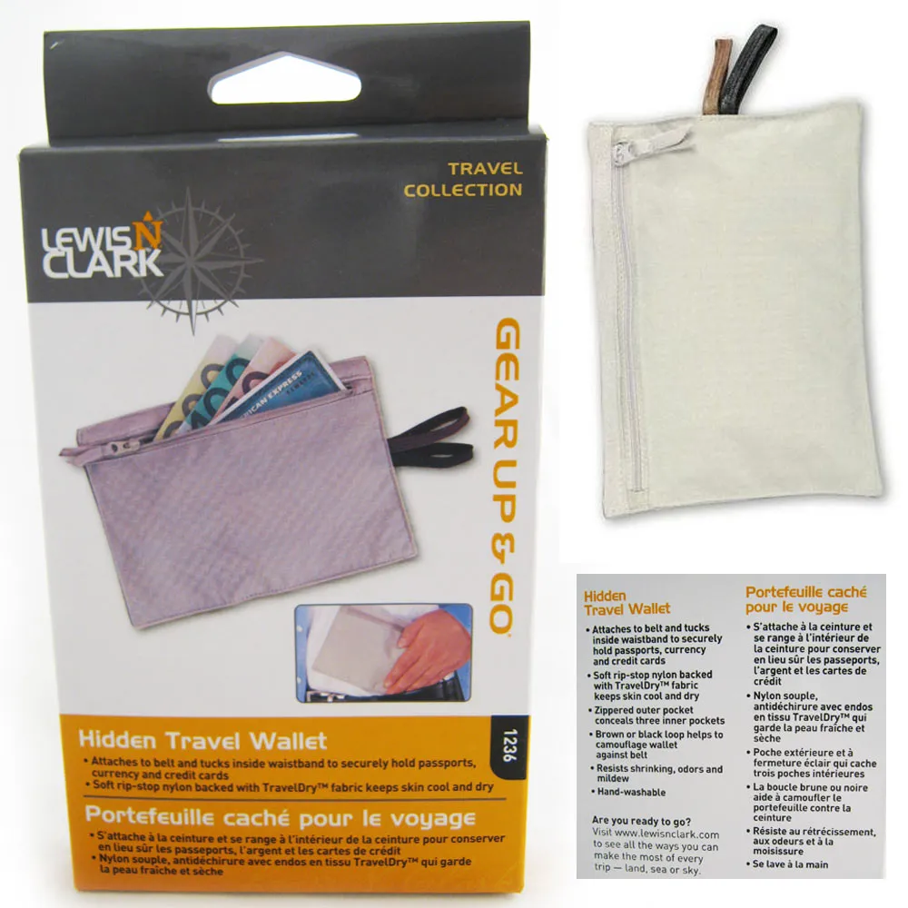 Hidden Money Belt Travel Wallet Passport Cards Money Smartphone Lewis N Clark