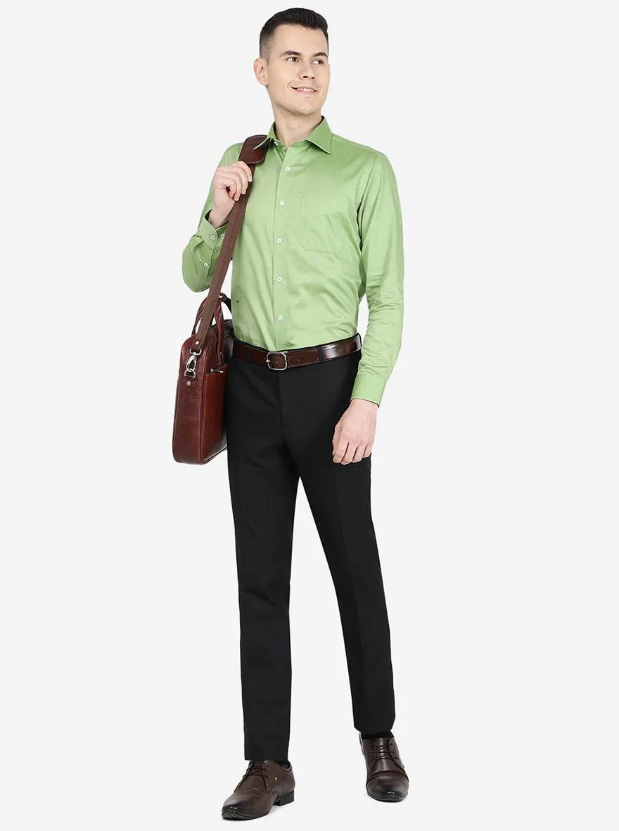Perrot Green Solid Slim Fit Formal Shirt | Metal