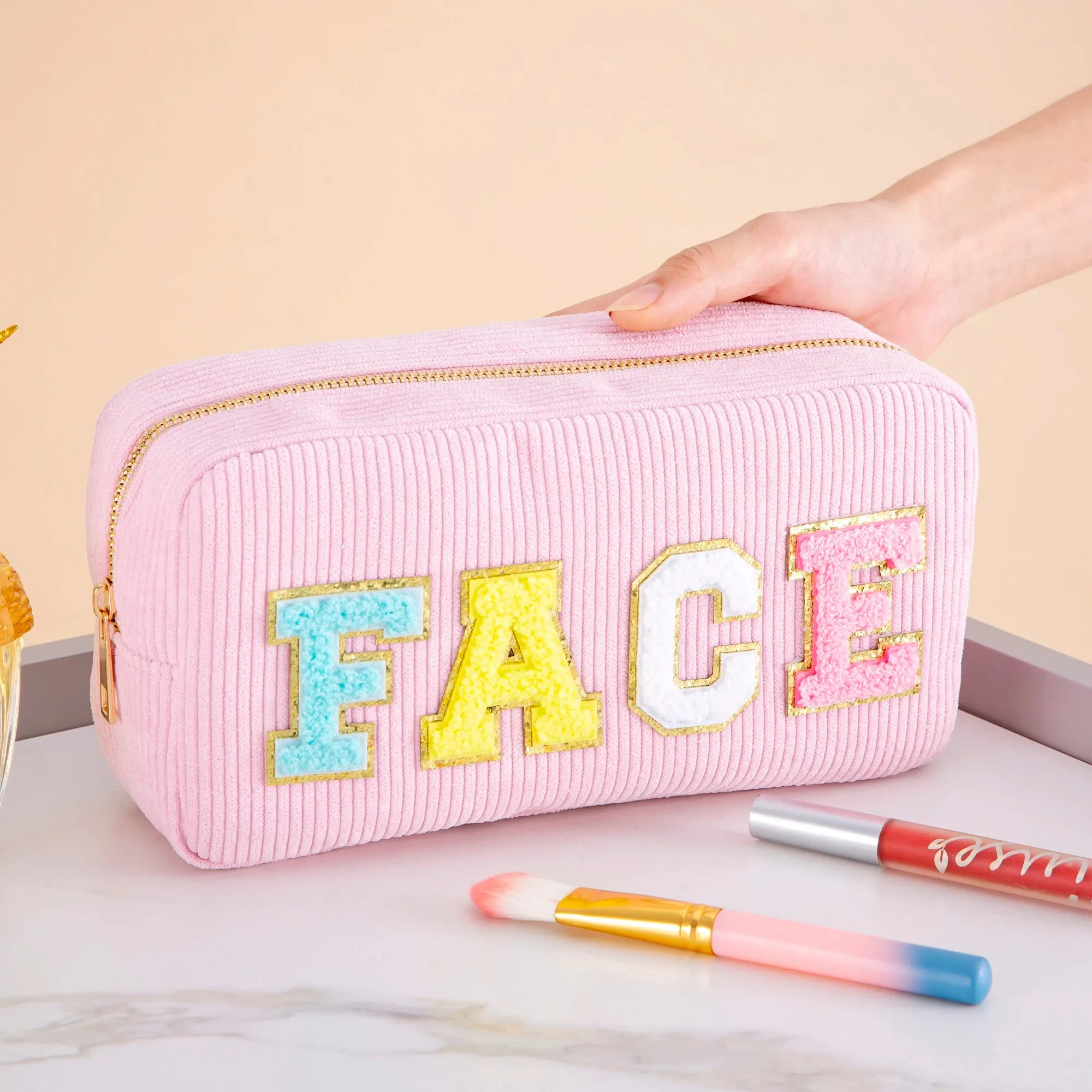 Varsity Pastel Cosmetic Bag