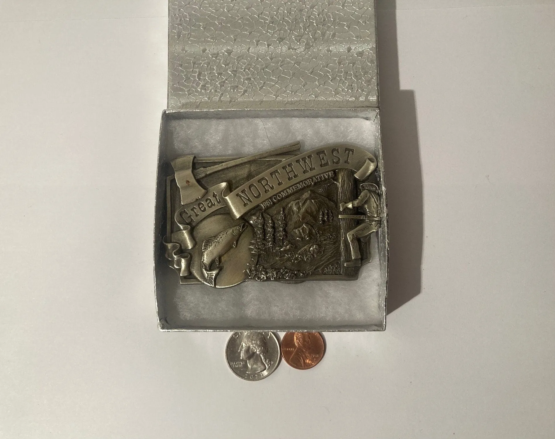 Vintage 1981 Metal Belt Buckle, Great Northwest Commemorative, Quality, Heavy Duty, Fashion, Belts, Fun, Nice Design