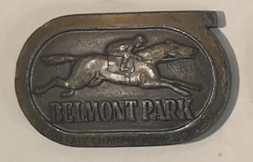 Vintage Metal Belt Buckle, Belmont Park, Heavy Duty, Quality, Made in USA, For Belts, Fashion