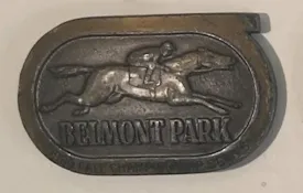 Vintage Metal Belt Buckle, Belmont Park, Heavy Duty, Quality, Made in USA, For Belts, Fashion